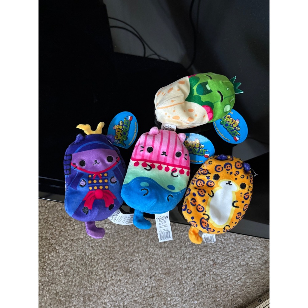 Cats vs Pickles 4 Count Bundle Plush Bean Bag Collectible Toys NWT